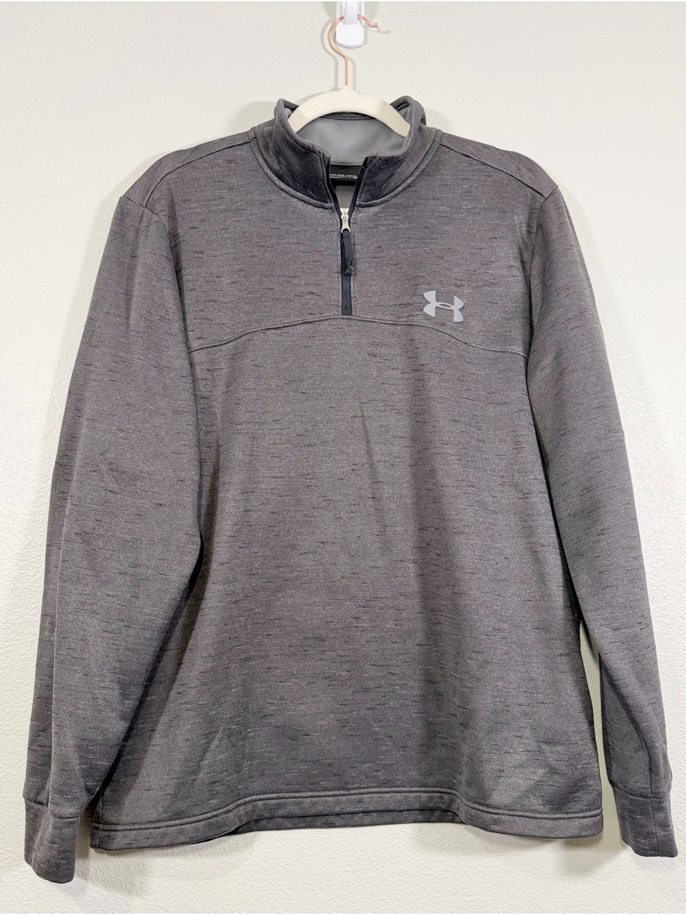 Under Armour Quarter-Zip Pullover Sweatshirt Outdoor Active Gray Casual Men L